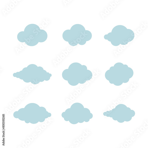 Clouds Flat Style Set