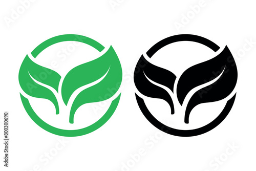 Leaves Circle Green And Black