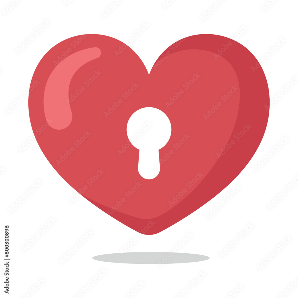 Padlock Heart Flat Padlock Heart Flat