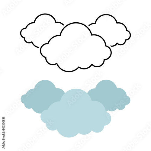 Outline And Flat Cloud Cluster