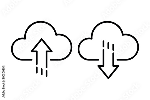 Outline Clouds Upload And Download