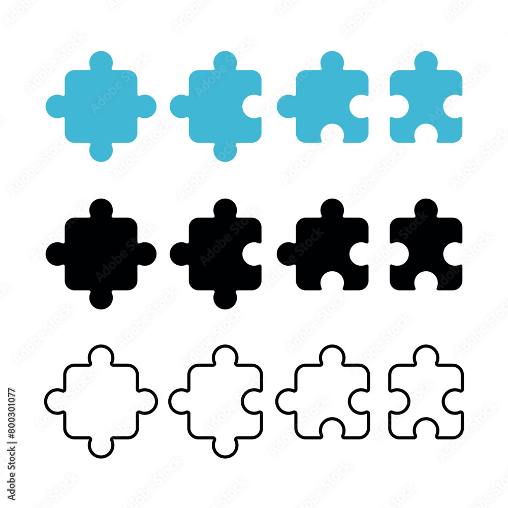 Puzzle Pieces Multiple Styles Set Puzzle Pieces Multiple Styles Set