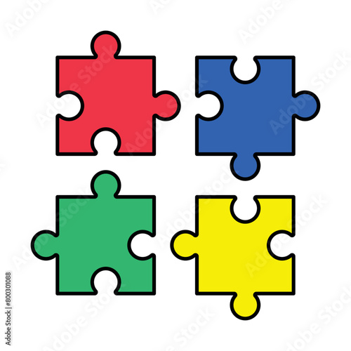 Puzzle Pieces Outlined Colours © Juicy Studios