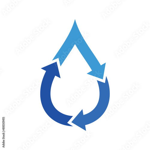 Recycle Water Arrows In Droplet Shape