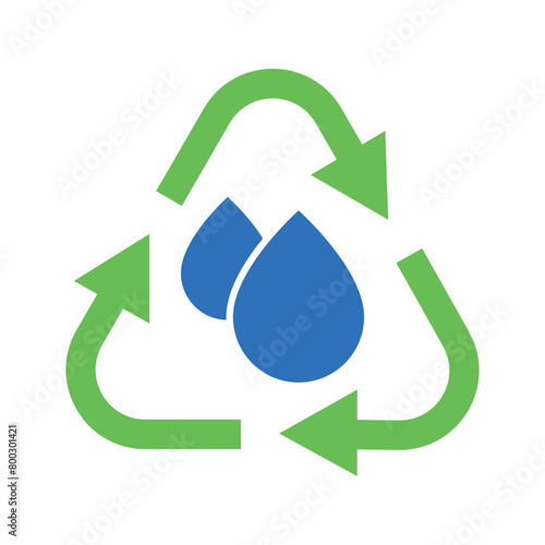 Recycle Triangle Arrows With Water Droplet