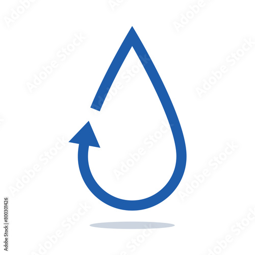 Recycle Water Arrow In Droplet Shape