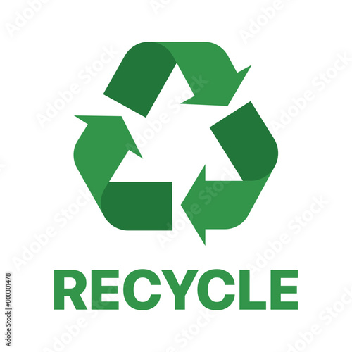 Recyle Word With Recycle Sign