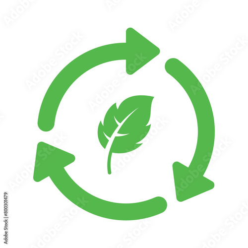 Recyle Round Arrows With Leaf photo