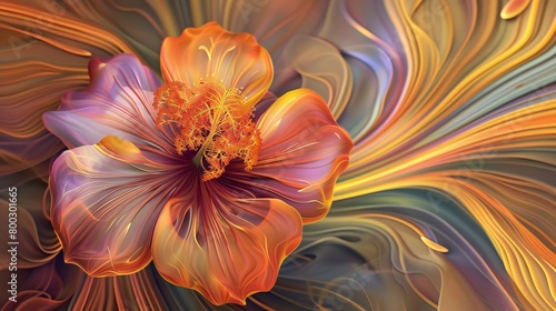 Fluid Flora  Wildflowers sway in 3D wavy patterns  their fluid forms dancing to nature s calming rhythms.