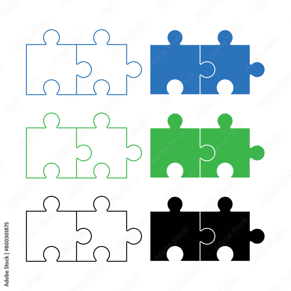 Two Puzzle Pieces Set Two Puzzle Pieces Set