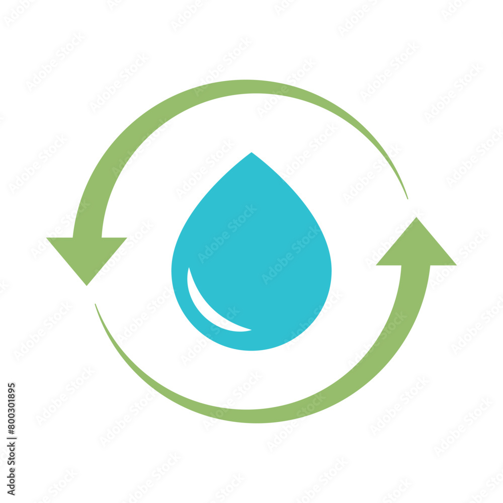 Two Recycle Arrows With Droplet