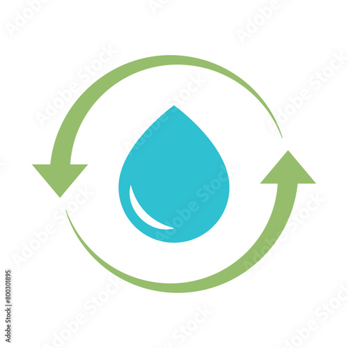 Two Recycle Arrows With Droplet