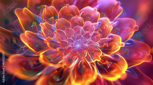 Illuminated Blooms  Close-ups reveal wildflower petals aglow in neon brilliance  undulating in captivating waves.