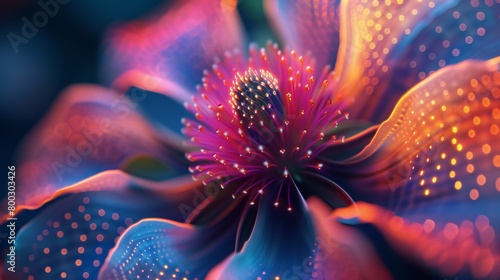 Radiant Patterns  Close-ups capture wildflower petals with vibrant neon veins and dots  a dazzling sight.