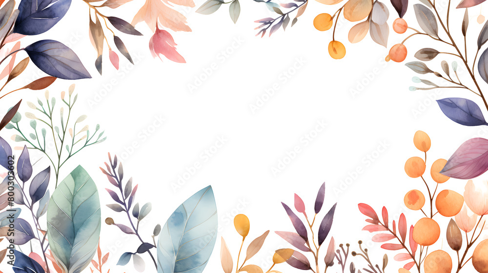 Digital vintage watercolor forest leaf abstract graphic poster web page PPT background