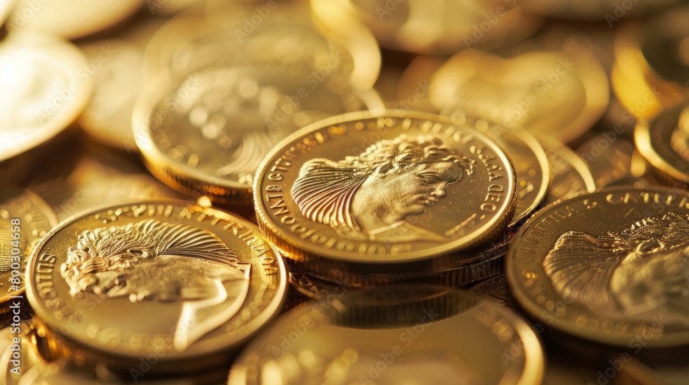 gold money coin closeup generative ai gold money coin closeup generative ai