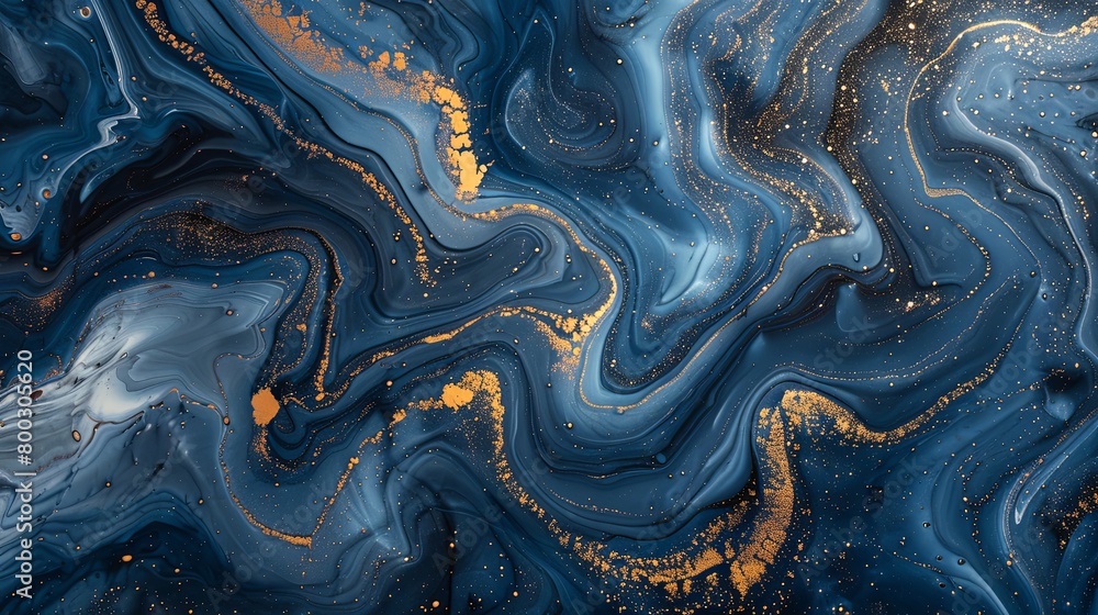 Swirling Blue and Gold Marble Ink Abstract Elegance Swirling Blue and Gold Marble Ink Abstract Elegance