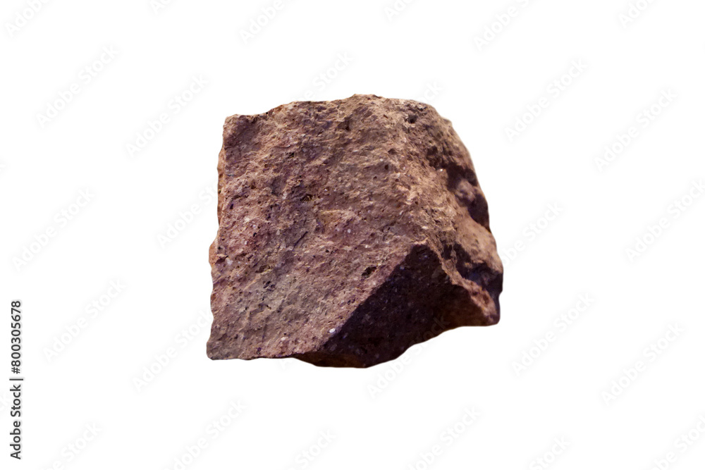 Pitchstone rock specimen isolated on white background.