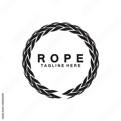 Round circle rope icon symbol Vector isolated on white background.