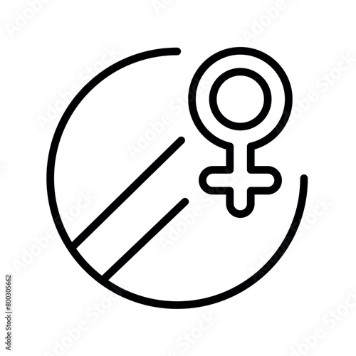 Sex hormones female line black icon. Vector isolated button.