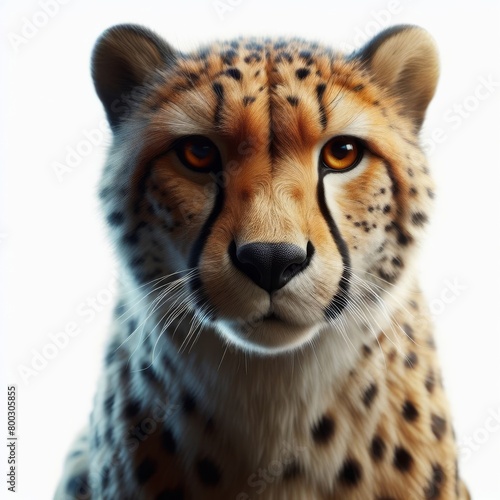 portrait of a cheetah on white