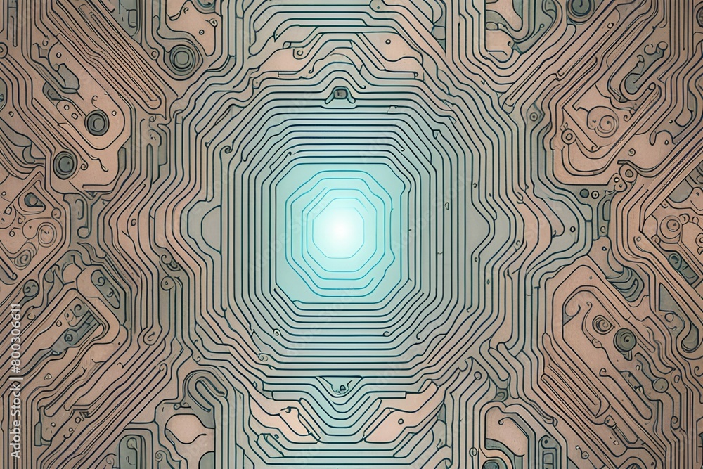Fototapeta premium Futuristic abstract patterns inspired by electronic circuitry and networks