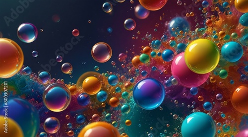 bunch of bubbles floating in the air  rainbow bubbles