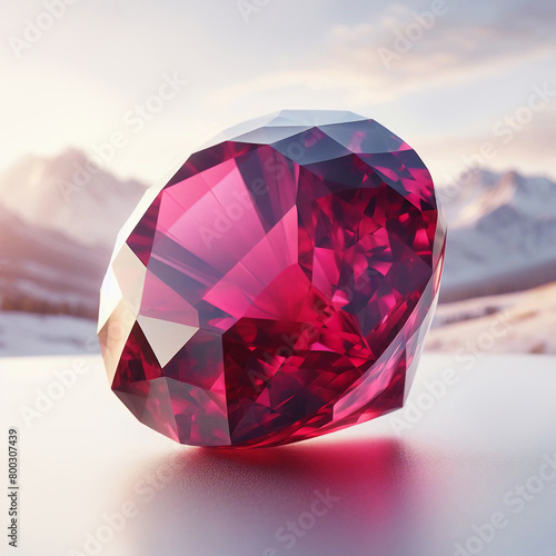Ruby or Rodolite gemstone. photo