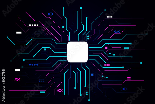 Circuit board. Technology background. Central Computer Processors CPU concept. Motherboard digital chip.	
