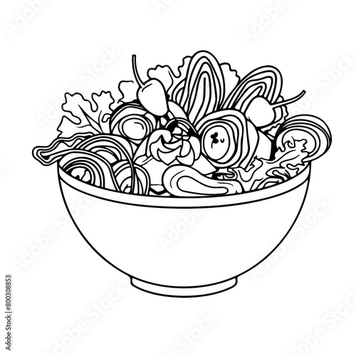 Asian hotpot / hot pot or steamboat line art icon