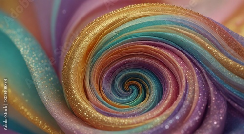  colorful swirl with gold glitter on it,