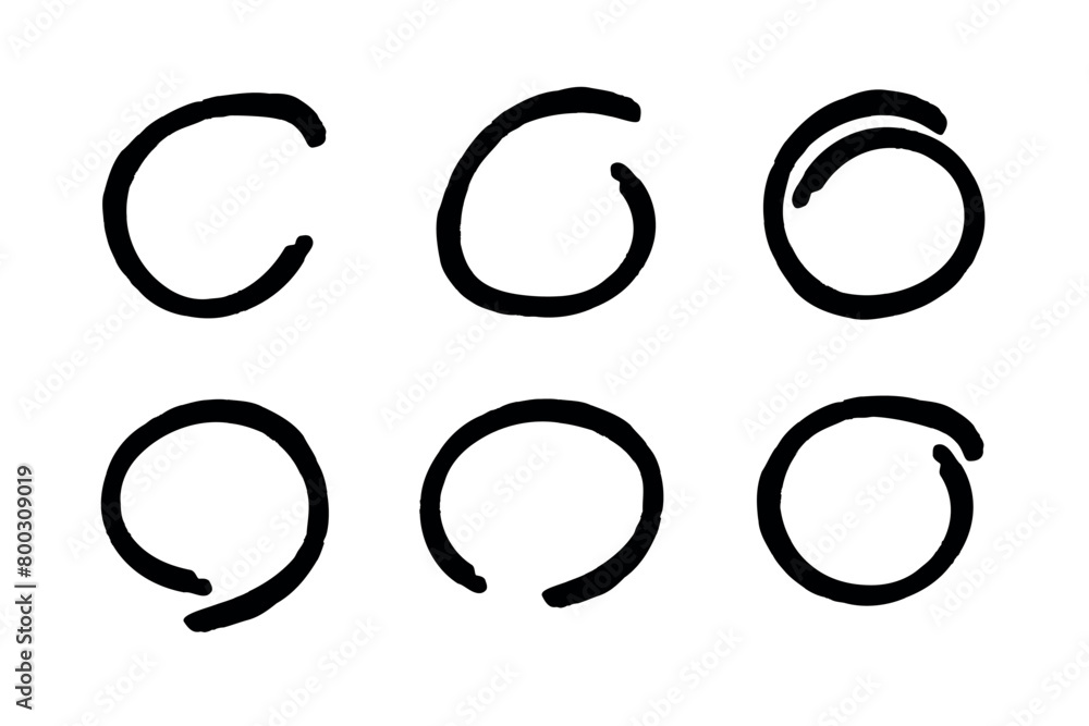 Black Hand Drawn Circles Set Black Hand Drawn Circles Set