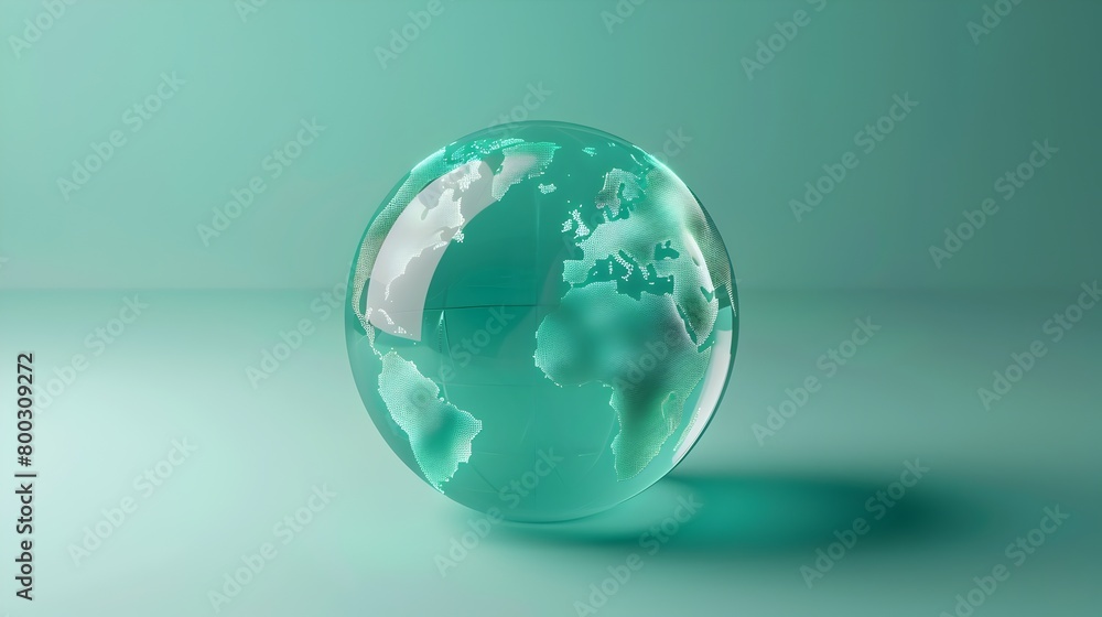 Serene Global Business Icon in Calming Teal and Green Hues Serene Global Business Icon in Calming Teal and Green Hues