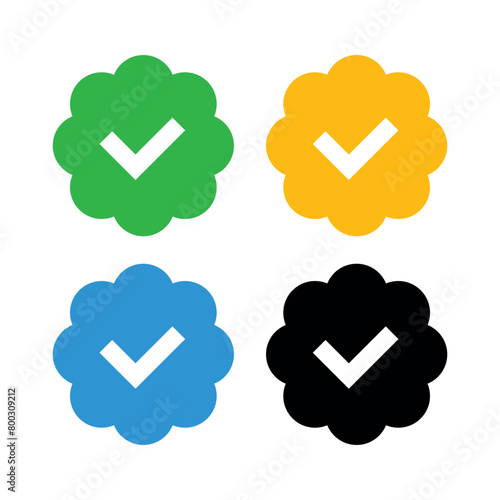 Flower Badge Check Mark