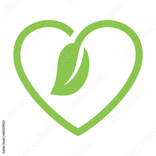 Heart With Leaf Outline