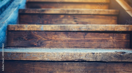 wooden stairs closeup shot