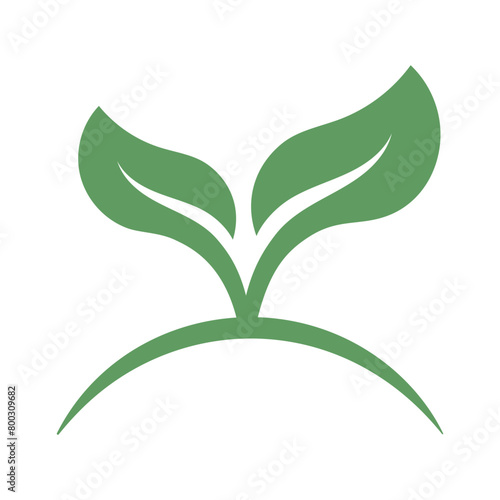 Leaves Plant Curved Line Logo