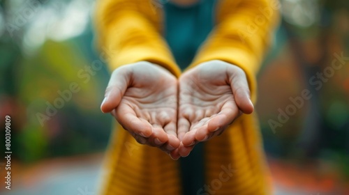 To beg from someone hand photo