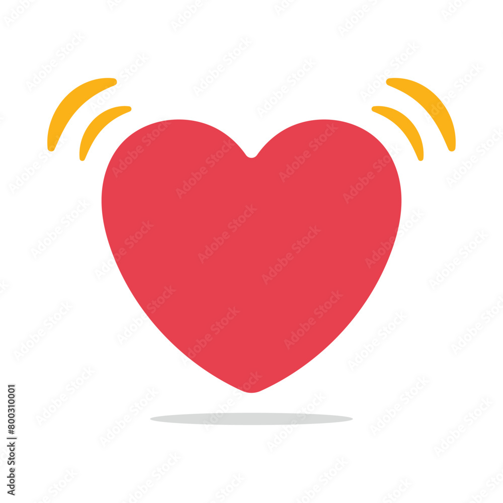 Red Heart With Yellow Lines Red Heart With Yellow Lines