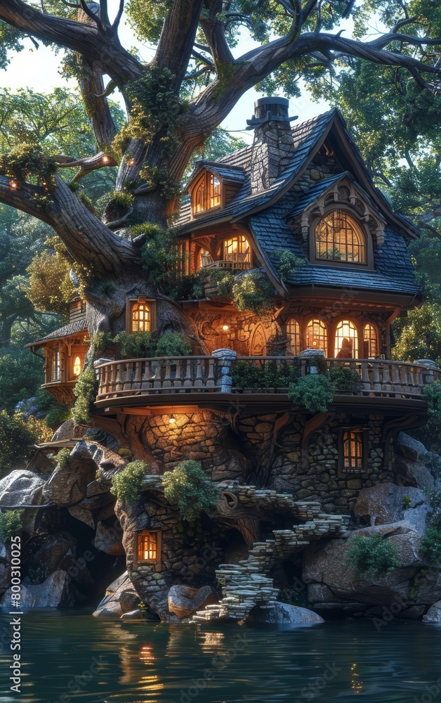 an modern future wooden home on tree an modern future wooden home on tree