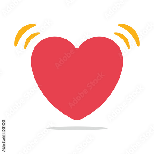 Red Heart With Yellow Lines