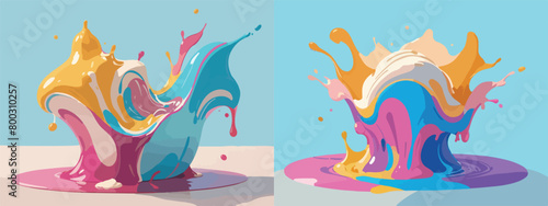Splashes of Vector Color Paints Collection - Vibrant Spills Embracing the Beauty of Joy.