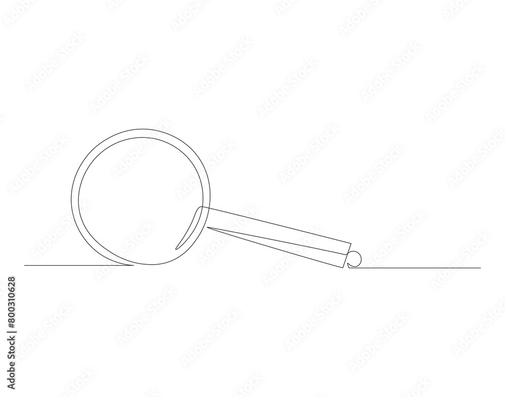 Continuous line drawing of magnifying glass. One line of magnifying glass. Magnifier continuous line art. Editable outline. Continuous line drawing of magnifying glass. One line of magnifying glass. Magnifier continuous line art. Editable outline.