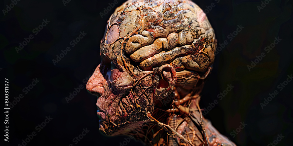 Neurofibromatosis: The Tumors and Skin Changes - Visualize a person with multiple tumors on the skin, with highlighted areas in the brain and nervous system