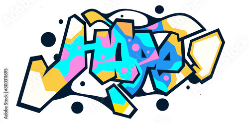 Hope word graffiti text font sticker