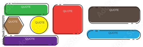 Quote text in speech bubble. Quote bubble testimonial banners. Quote box frames. Chatting, comment, remark, info windows shape