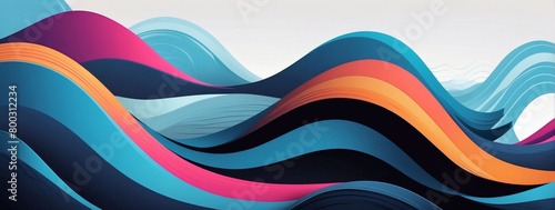 Modern Wave Artwork, Trendy abstract design with dynamic waves.