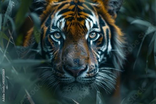 Panthera tigris royal tiger  P. t. corbetti isolated on white background clipping path included. Tiger face on black background Bengal Tiger in forest show head and leg Amur tiger walking in the water