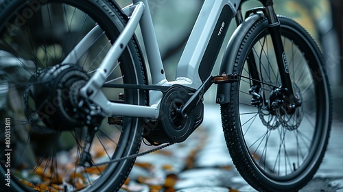 A close-up view of a bicycle chain.