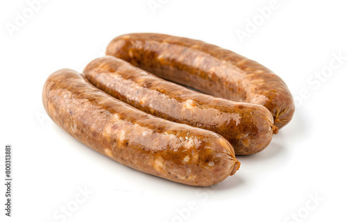 Grilled Sausages on a white background studio shot